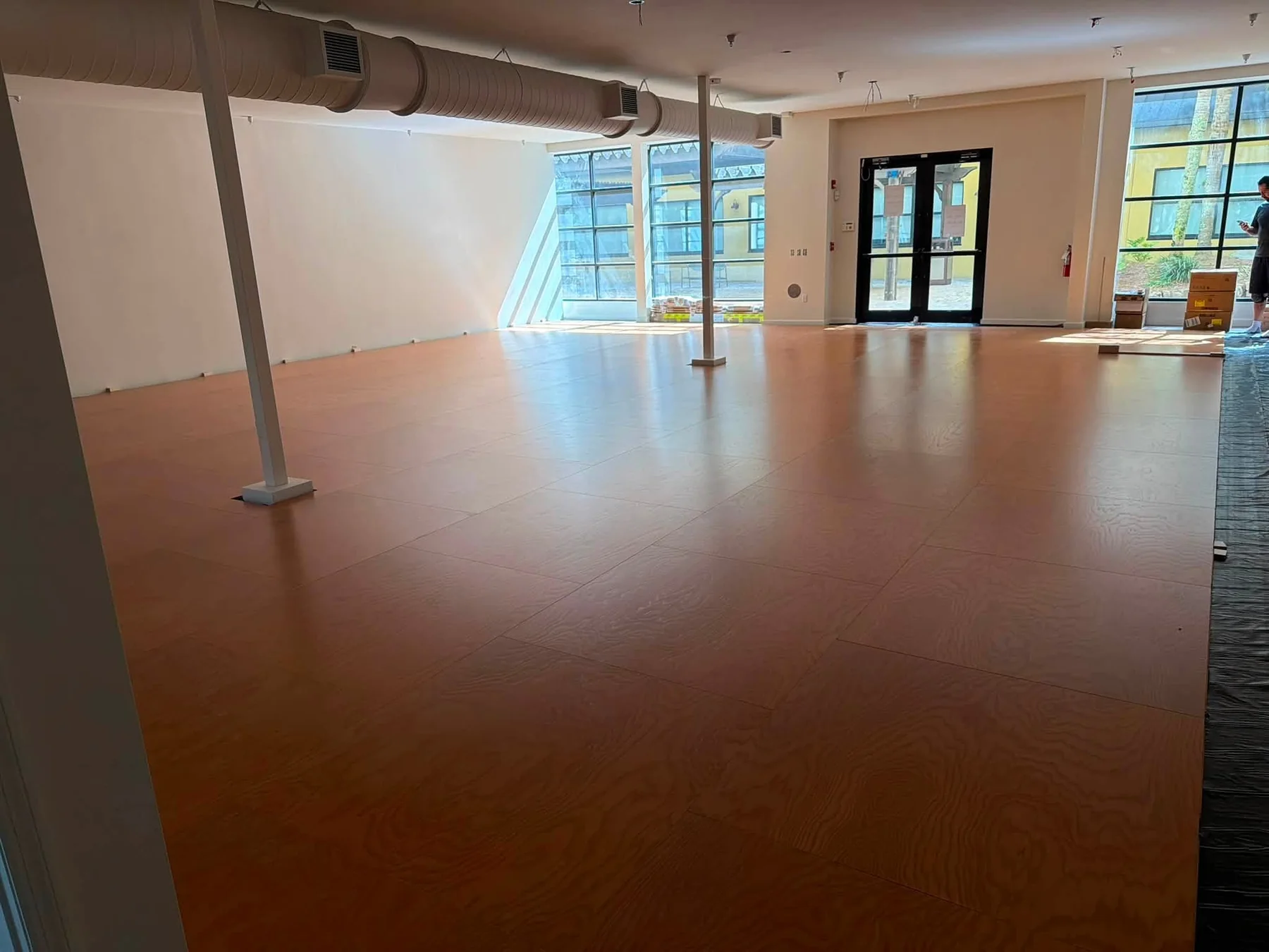 Wide view of the new O’Mara sprung dance floor in the Dance Alday studio